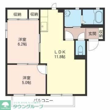 メル ベーユ Bの物件間取画像